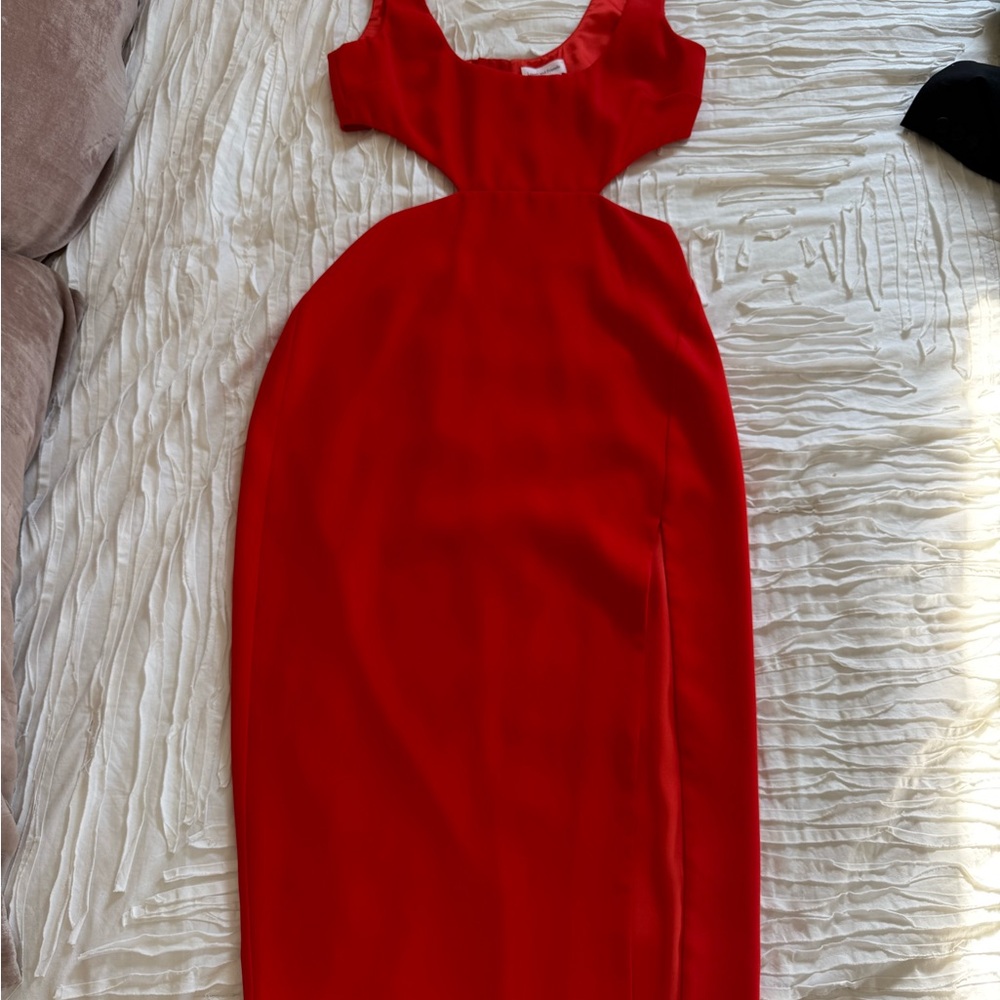 Lovers + Friends Titus Midi Cutout Dress, Red, S